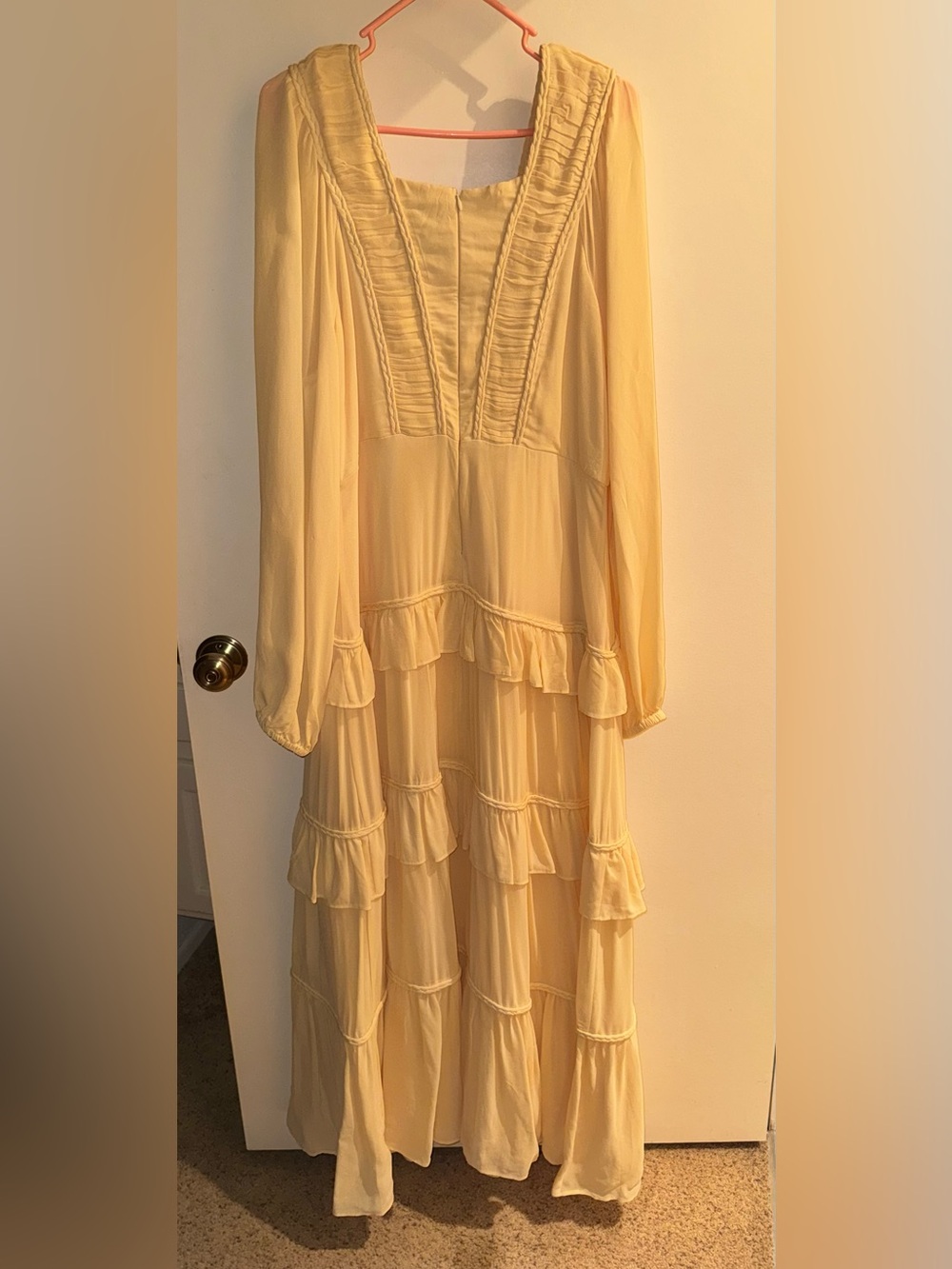 Butter Yellow Ruffled Buttoned Maxi Dress at FARM Rio. - Picture 6 of 6
